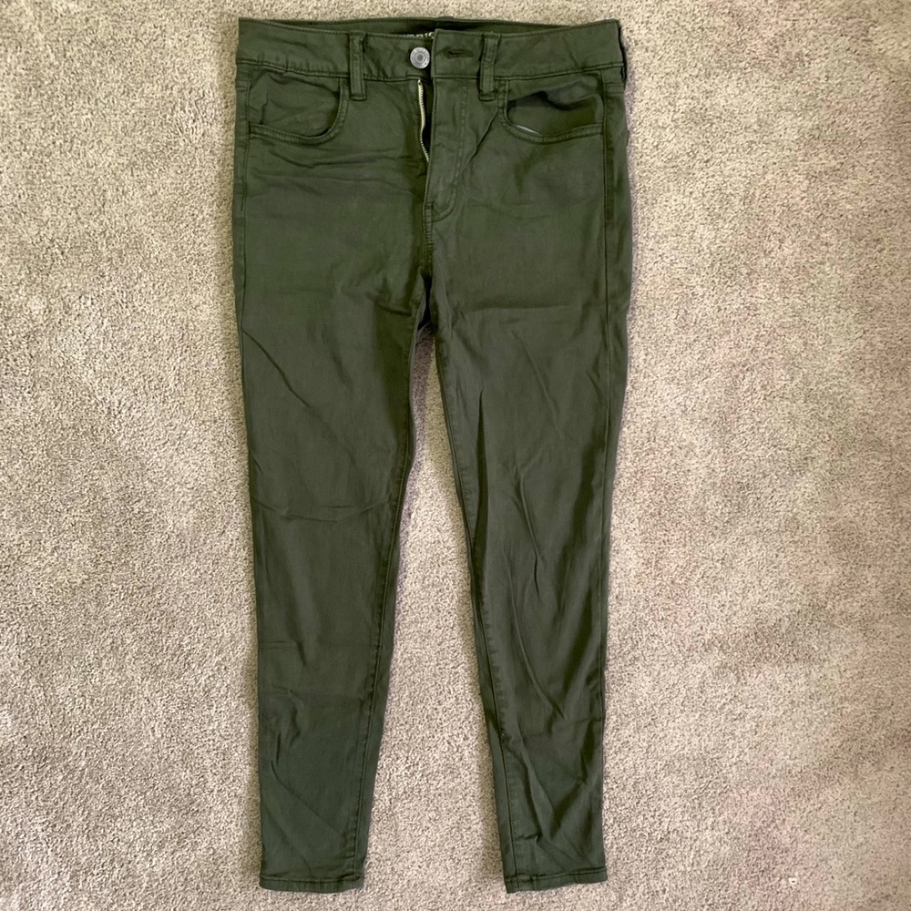 American Eagle Olive Skinny Jeans